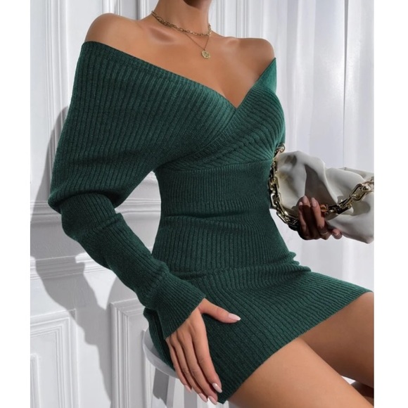 Black batwing sleeve knit bodycon dress - Picture 15 of 15